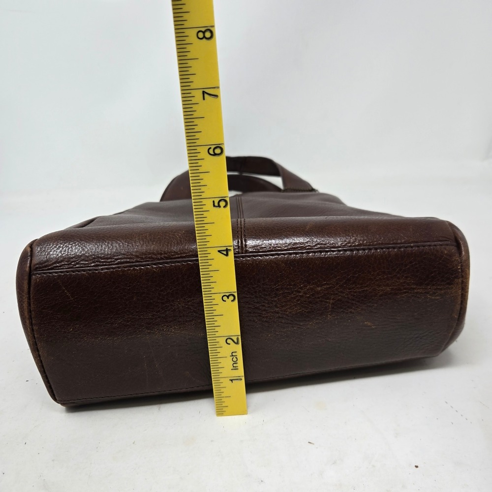 Fossil 1954 Vintage Brown Leather Handbag Frame Top Tote Bag 75082 - Picture 10 of 13